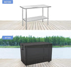 Outdoor Prep Table Cover 48 Inch,Waterproof Patio Stainless Steel Metal BBQ Table Cover All Season Protection for Outdoor Table - 48 x 30 x 35 Inch