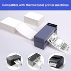 RyhamPaper 4" x 6" Fanfold Direct Thermal Labels - White Shipping Mailing Postage Labels, Perforated, Permanent Adhesive (4 Stacks - 4000 Labels)