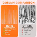 3 Pack 3.3x8.2 Feet Orange Foil Fringe Backdrop Curtains, Tinsel Streamers Birthday Party Decorations, Fringe Backdrop for Graduation, Baby Shower, Gender Reveal, Disco Party
