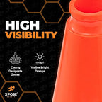 Xpose Safety 12 Inch Orange Traffic Cones, 24-Pack - Multipurpose PVC Plastic Safety Cone for Parking, Soccer, Caution, Kids and Construction - DOT Approved