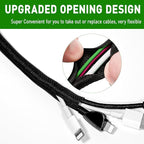 25FT Split Cable Management Sleeve Wire Loom Tubing Cord Protector for High-Temperature Automotive Harness Wires and Home Cable Management,Self-Wrapping Braided Cord Covers (1/4 Inch)