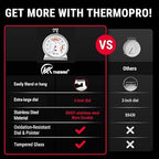 3.5" Oven Thermometer 100-600°F Kitchen Cooking Thermometer Instant Read Stainless Steel Oven Temperature Gauge with Hanger & Base