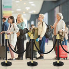 Stanchions and Velvet Ropes, Crowd Control Barrier, Black Stanchions Used for Theaters, Parties, Wedding, Exhibition, 2PCS