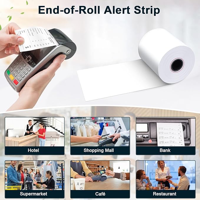 (150 Rolls) Thermal Receipt Paper 2 1/4 x 85 - BPA-Free Credit Card Machine Paper Rolls for POS Systems, Compatible with Square Terminal, Clover Flex and More