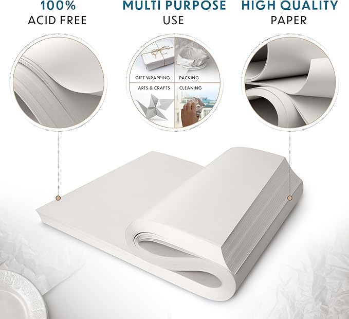 Packing Paper Sheets for Moving - 480 Sheets, Blank Newsprint Paper Sheets for Wrapping, Shipping, Arts & Crafts - Bulk Protective Paper for Box Filler, Cushioning & Protecting Fragile Items - 12x17