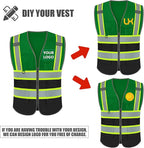 BeautyWill Custom Logo Safety Vest Class 2 High Visibility Reflective Vest for Men - Personalized Logo Team Vest