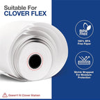 Clover Flex Paper Rolls - 30 Rolls - 2 1/4'’ x 50’- 48 GSM - Clover Flex Receipt Paper Compatible for C401, C403, C405 and C406 POS Machines - BPA Free Material