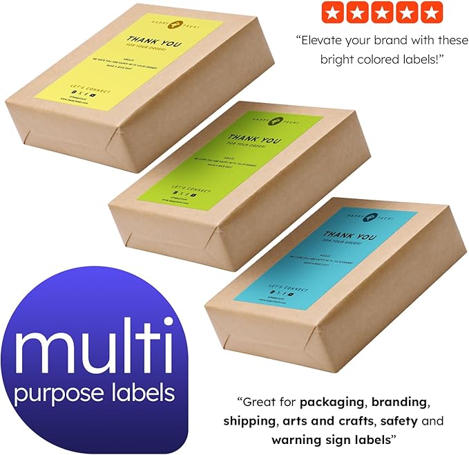 Custom Bright Neon Color Labels, Print Your Own Stickers, Upload Your Design for Printing - Smooth Matte Finish, Strong Adhesive, Crack and Peel - 8.5" x 5.5" - 25 Sheets per Pack (Chartreuse)