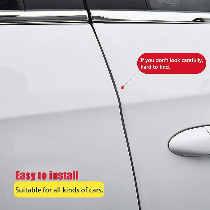 MYFAMIREA Car Door Invisible Anti-Collision Self Adhesive Seal Strip Seal Weather Strip Scratch Resistant Transparent Fit for Most Car, Protect The Car Body and Door(33Ft x 4In)