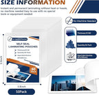 50 Pack 10 Mil 3"x5" Self Sealing Laminating Pouches Self Adhesive Lamination Pouches Clear Laminate Sheets for Photos Index Cards Office School(No Heat Laminating Sheets & No Laminator Machine Need)