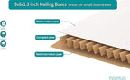 50 Pack 9x6x1.3 inch Small Shipping Boxes, Multi-Depth Flat Cardboard Boxes with Fragile Stickers for DVD Shipping, Packing, Moving, Storage, White