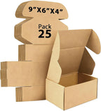 6x4x3 inches Shipping Boxes Set of 25, Small Corrugated Cardboard Box, Literature Mailer, Gift Boxes (Brown, 6x4x3)