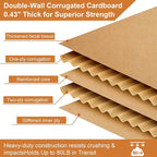 Large Moving Boxes with Handles Heavy Duty, 12 Pack 20" x 20" x 15" Double Corrugated Packing Boxes for Moving Shipping Storage (20"x 20"x 15"(with Handle))