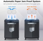 Bonsaii Paper Shredder, 18-Sheet 60-Minutes Shredder for Office Heavy Duty Cross-Cut Shredder with 6 Gallon Pullout Basket 4 Casters(C149-C)