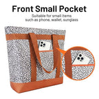 2Pk Insulated Reusable Tote Bag for Grocery Shopping for Women/Men, Pizza/Food Delivery Bag to Keep Food Cold/Hot for Professional Catering, Cooler Bags for Travel/Beach/Picnic, Cow Print
