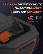 Work Light, Magnetic Rechargeable Light with 4 Modes & 150°Rotatable, 1200LM Waterproof Portable Light with 360° Rotating for Emergency Car Repair, Grill, Outdoor Work (1 PK Upgrade)