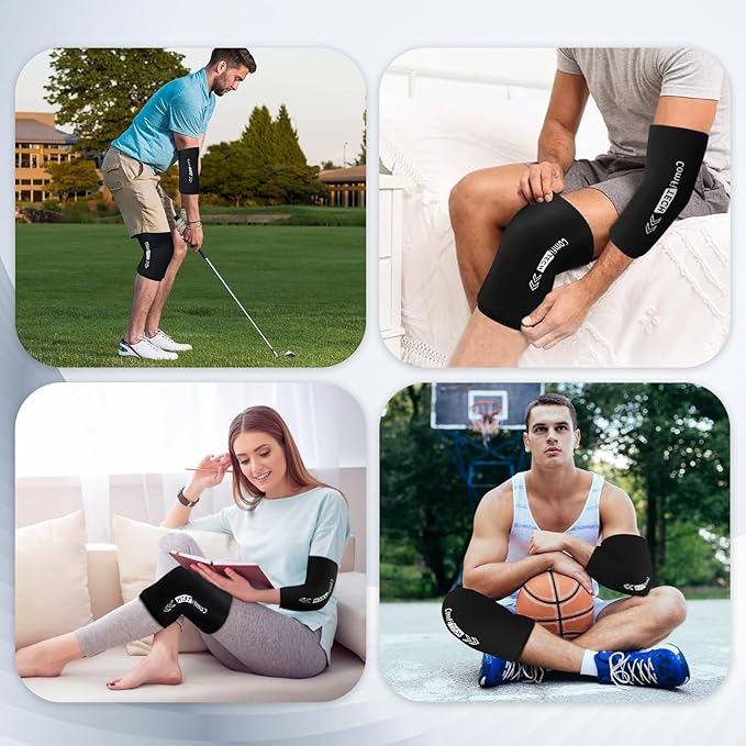 ComfiTECH Elbow Ice Pack Wrap, Multi-Use Ice Pack for Elbow, Arm, Knee and Calf, Flexible Ice Sleeve for Tennis Elbows, Golfers Arm, Muscle Relaxation, Medium