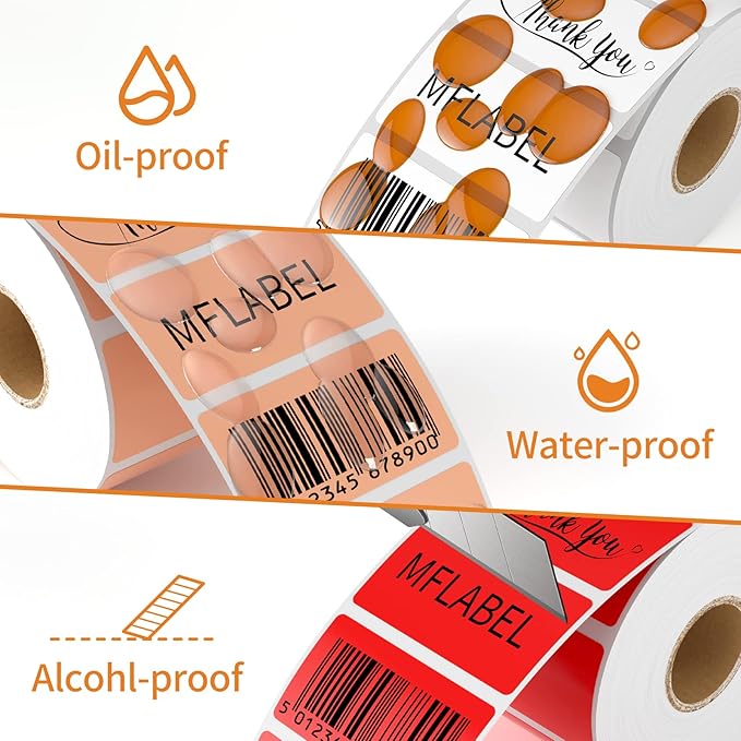 MFLABEL 48 Rolls of 1000 2-1/4 x 1-1/4 Inch Direct Thermal Perforated Shipping Labels,SKU Labels (48 Rolls)