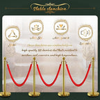 8Pcs Gold Stanchion Post Queue Velvet Ropes and Posts with Soild Base and 4pcs 5 Ft Red Velvet Ropes Carpet Ropes Posts Stanchion Set Crowd Control Barriers for Party Supplies