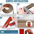 Floor Cord Covers for Wires 3.3FT Cable Hider Wire Cover Self Adhesive Cord Hider Floor for Offices, Homes, Workshops, Warehouses Cable Cavity 0.39" W x 0.27" H