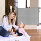 Momcozy Retractable Baby Gate, 33" Tall, Extends up to 55" Wide, Child Safety Baby Gates for Stairs, Doorways, Hallways, Indoor, Outdoor
