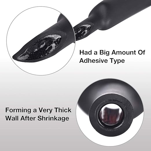 XHF UL Listed 1/8 Inch 55Ft 3:1 Waterproof Heat Shrink Tubing Roll Marine Grade Adhesive Lined Heat Shrink Tube, Insulation Sealing Oil-Proof Wear-Resistant Black