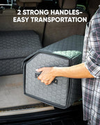 Owleys Foldable Trunk Organizer For Car - Trunk Organizers Car Storage - Collapsible Auto Trunk Organizer With Lid - Small And Large Cargo Organizer - Trunk Organization (Gray 17)