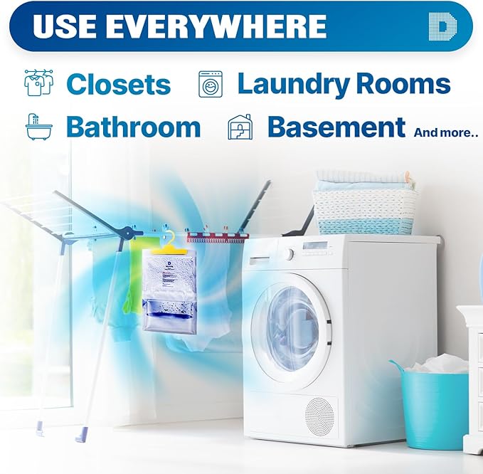 Dry & Dry 5 Packs [Net 7 Oz/Pack] Moisture Absorbers Dehumidifiers for Home Dehumidifier for Basement for Bedroom Small Dehumidifiers - Moisture Absorbers