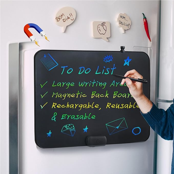 ROYALITA 20-Inch LCD Writing Tablet for Kids & Adults, Large Rechargeable Writing Board Doodle Board for Back to School, Birthday Gift, Built-in Magnets & Instant Erase Note Menu Board for Fridge