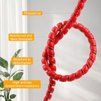 Spiral Cable Wrap, 16.4ft, 33ft Wire Protection Sleeve Cover Cable Organizer Pipe Flexible Spiral Wrap Winding Tube Prevent Cat from Chewing Cables (Red, 10mm (3/8")-33ft)