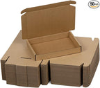 50 Pack 7x5x1 Inches Small Shipping Boxes, Brown Corrugated Cardboard Boxes, Moving Mailing Packing Box