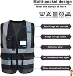 A-SAFETY High Visibility Vest construction vest black