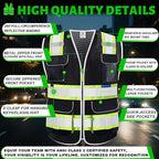 BeautyWill Custom Logo Safety Vest Class2 High Visibility Reflective Vest Breathable Construction Vest