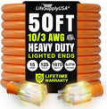 50ft Outdoor/Indoor Extension Cord 10/3 Gauge Ultra Heavy Duty 3 Prong SJTW, Waterproof, ETL Listed, Flexible Cold-Resistant Long Power Cord,15A 125V 1875W, Orange by LifeSupplyUSA