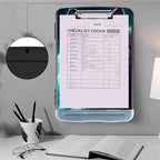 Clipboard with Storage,Heavy Duty Plastic Storage Clipboard with Low Profile Clip,Teacher Must Haves,Office Supplies,Galaxy Wolfs Cyan