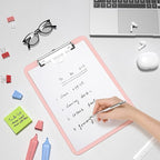 Hongri Plastic Clipboard with Pen Holder, Pink 8.5x11 Letter Size Clip Board for Classroom, Office, Students, Nurses and Women, Low Profile Clip, Size 12.5 x 9 in(Pack of 2)