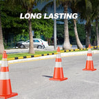 RoadHero 2 Pack 4 FT to 6.9 FT Retractable Cone Bar, Expandable Traffic Cone Bars for Parking Lots, Extendable Barricade for Road Construction, Black and Yellow, Cone Not Included