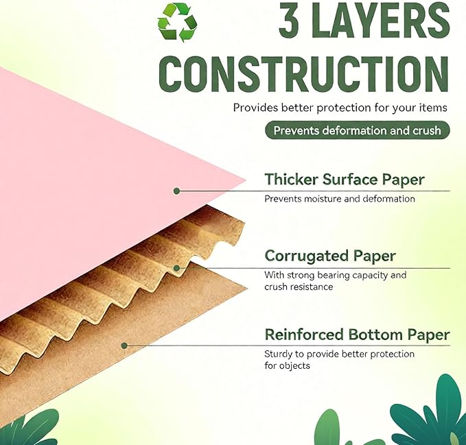 10 Pack 12"x9"x4" inch Shipping Boxes Pink Corrugated Cardboard Box for Small Business, Mailer, Shipping, and Packing