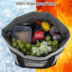 Insulated Reusable Tote Bag for Grocery Shopping for Women/Men, Waterproof Cooler Bags for Travel/Beach/Picnic, Pizza/Food Delivery Bag to Keep Food Cold/Hot (Cationic Cloth, Grey，2-Pack)