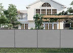 Patio 6' x 105' Outdoor Privacy Screen Freestanding Temporary Fence Panels Net Cover with Metal Poles for Outside Backyard Pool Garden Air Conditioner Fencing, Light Gray