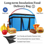 Bodaon Large 10-Pack Insulated Food Delivery Bag, XXXL Catering/Pizza Cooler Bags, Rideshare Delivery Bag, Thermal Cold/Hot Styrofoam Carrier for Travel/Shopping/Car, Warmer/Frozen