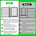 Tall Garden Fences and Borders, 54 in(H) Dog Fences for The Yard, 4 Panels Total 8.9 Ft Long, Gate 21 Inches Wide with Low Sills. Dog Fence Outdoor or Indoor. Fencing for Garden Beds