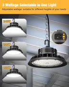 UFO LED High Bay Light 240W 6 Pack, High Bay LED Shop Light 36,000LM 0-10V Dimmable, 5' Cable with US Plug, Hanging Hook, Safe Rope, ETL Listed High Bay for Warehouse Factory Barn Shop