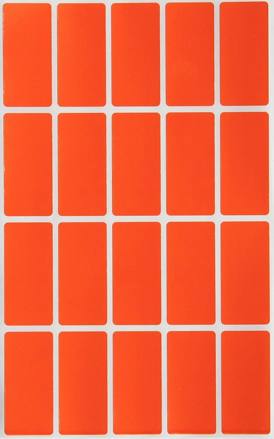 Royal Green Rectangle Shape Sticker Cable Labels 1.57 inch x 0.75 inch Orange (40mm x 19mm) - 1000 Pack