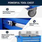 7-Drawer Metal Rolling Tool Chest with Wheels,Tool Storage Cabinet with Locking System，Toolbox with Wheels for Garage,Workshop, Repair Shop(Blue, 7-Drawer)