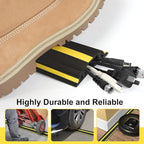 10 ft Floor Cable Cover Protector, Heavy Duty PVC Duct Easy to Unroll, Prevent Trip Hazard for Home Office or Outdoor Settings