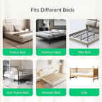 Folding Bed Rail for Toddlers,Baby Bed Rail Guard with Reinforced Anchor Safety System,Fit Bunk,Full Size,Queen,King,Twin(Grey,59"x23.6")