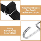 uxcell 6Pcs Adjustable Bungee Cords with Hooks, 79 Inch Flat Heavy Duty Elasticity Straps Rubber Bungee Cords with Buckle for Outdoor, Camping, Tarp, Bike Rack, Luggage, Black