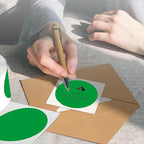 2 Inch Green Round Thermal Labels,600 Labels/Roll,Self-Adhesive Circle Inventory Stickers, Multi-Purpose Round Roll Thermal Printing Stickers for Business and Domestic Use