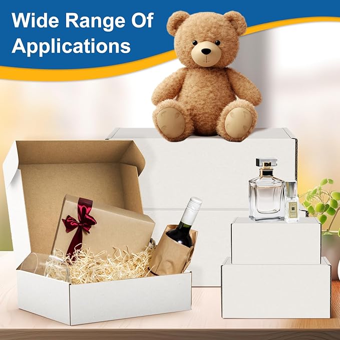 Famagic Small Packaging Boxes 25 Pack 7x5x2 Inches- White Cardboard Shipping Boxes, Corrugated Mailer Boxes for Small Business, Mailing Boxes for Packaging, Bulk
